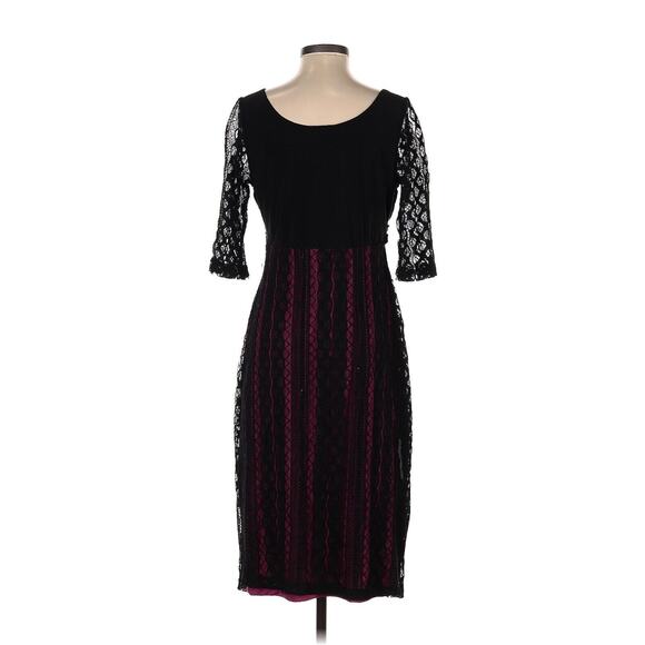 Kiyonna Dress Burlesque Style Sze 10/12 Purple Black Lace Party Sweetheart Neck - Picture 6 of 9